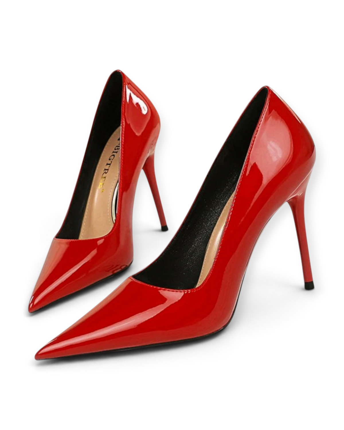 Escarpins Carmin LUDOVISI – détail verni rouge carmin