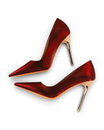Escarpins Nuit d’Étoffe LUDOVISI – talon doré rouge