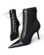 Bottines Cassia LUDOVISI – lacets croisés noirs