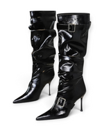 Bottes Valentina LUDOVISI – effet froissé noir