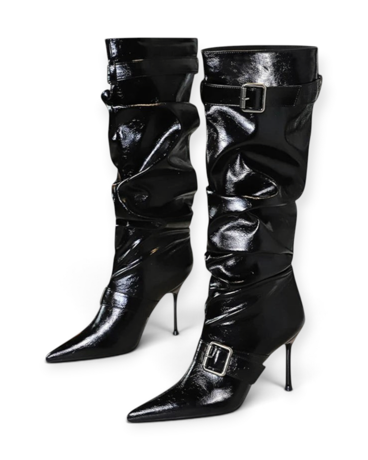 Bottes Valentina LUDOVISI – effet froissé noir