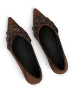 Ballerines Flora LUDOVISI – vue latérale marron