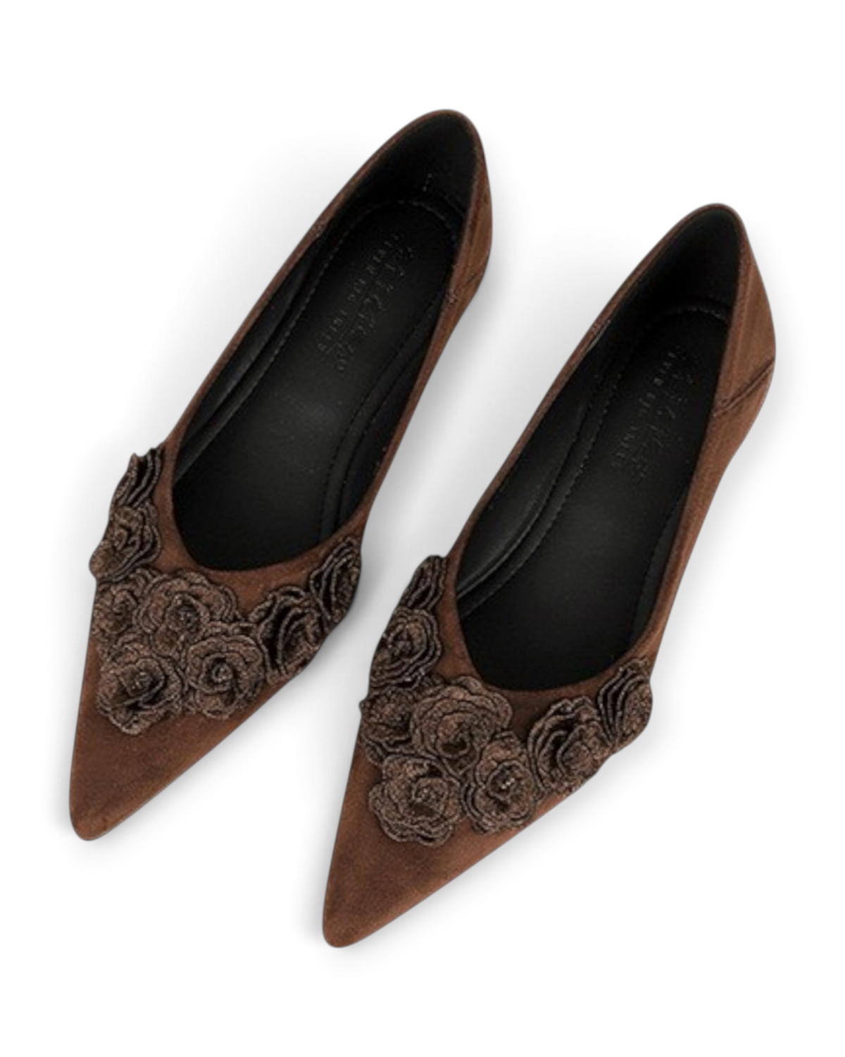 Ballerines Flora LUDOVISI – détail floral marron