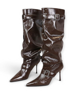 Bottes Valentina LUDOVISI – effet froissé marron
