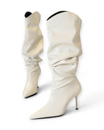 Bottes Sienna LUDOVISI – talon aiguille blanc cassé