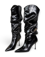 Bottes Sienna LUDOVISI – effet plissé noir