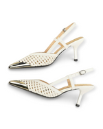 Escarpins Tressés LUDOVISI – bride arrière blanche