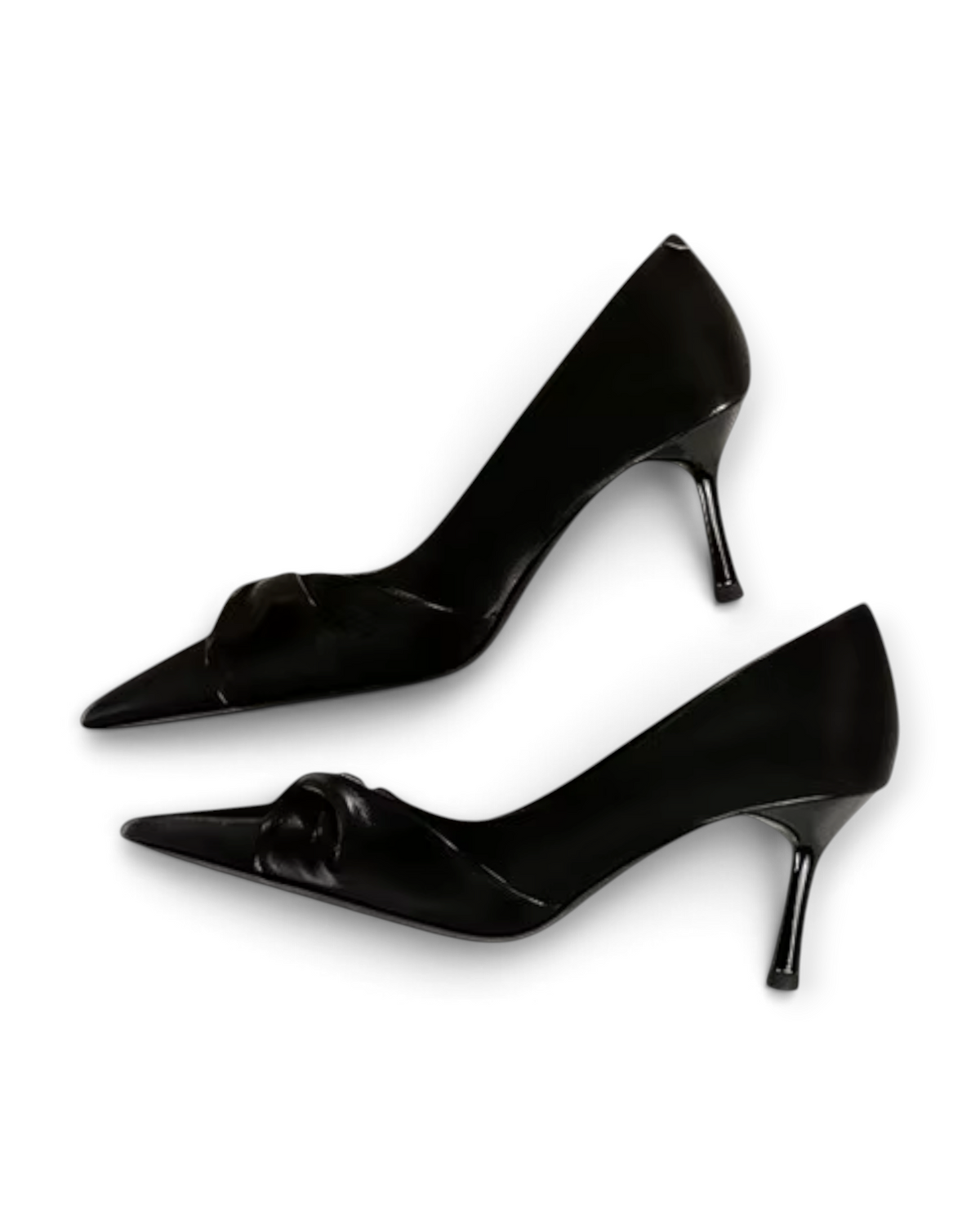 Escarpins Ruban Couture LUDOVISI – talon aiguille noir