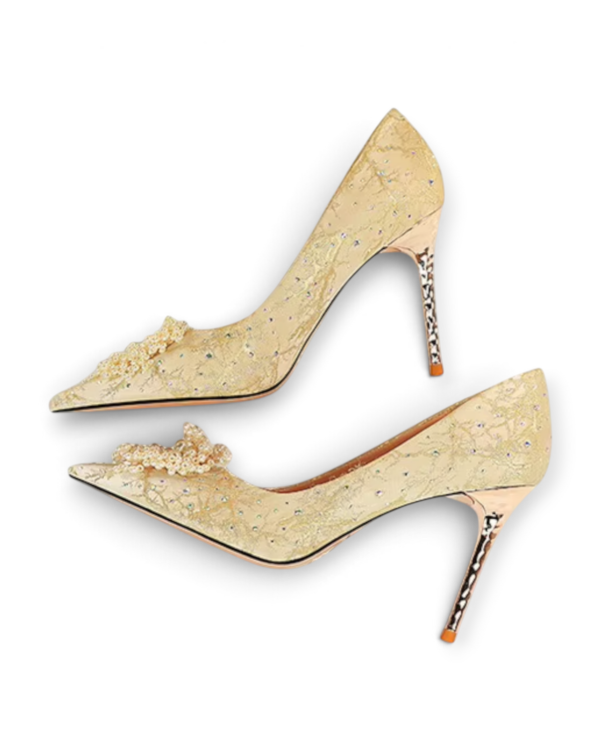 Escarpins Bouquet de Perles LUDOVISI – doré