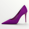 Escarpins Ma boutique Électra violets en soie avec bout pointu et talon aiguille haut pour femme