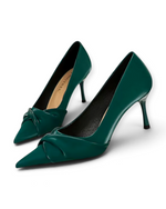 Escarpins Ruban Couture LUDOVISI – détail nœud vert