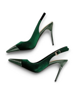 Escarpins Isolde LUDOVISI – détail vert émeraude